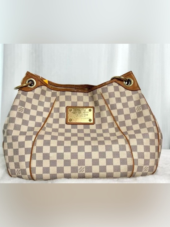 Louis Vuitton Handbags - Louis Vuitton Damier Azur Shoulder Bag in Beige and Tan with Gold Hardware